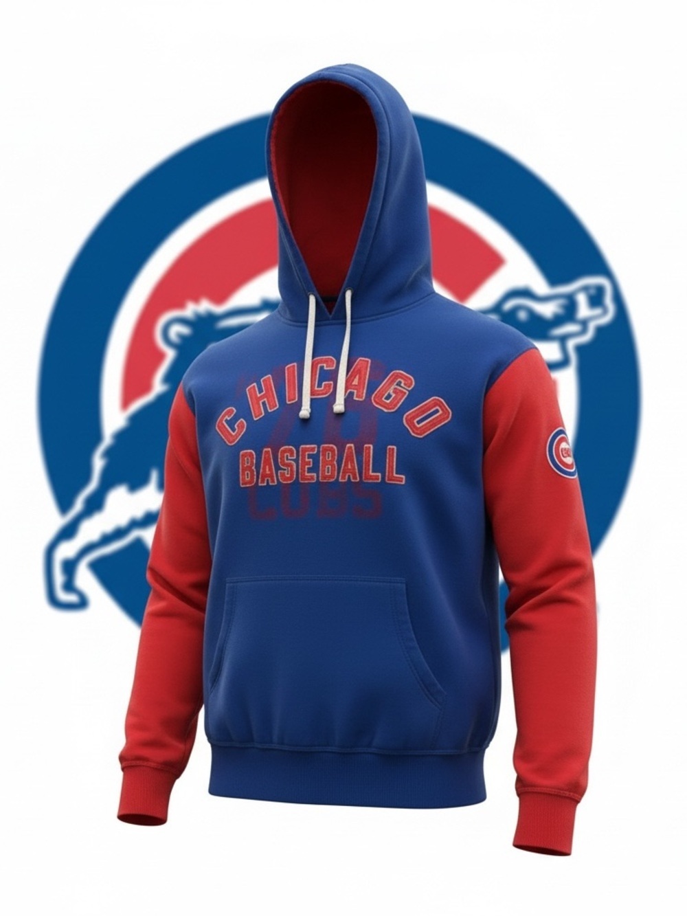 Chicago Cubs Hoodie Men’s XL Blue Red Gill Carl Banks Genuine Merchandise
